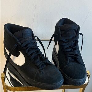 Nike Black and White Suede Sneakers